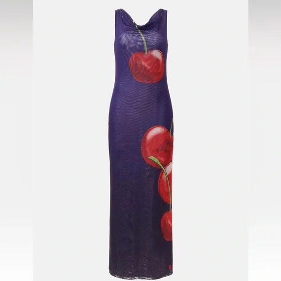 Preloved Muma World / Revolve Night Cherry Midi Dress Size XL - Picture 1 of 6